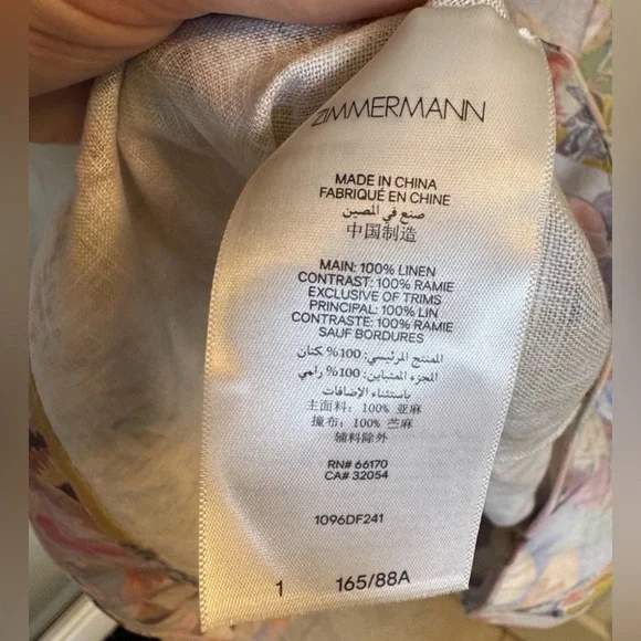 Zimmermann Women's Linen Floral Dress. Size 1 - Picture 8 of 10